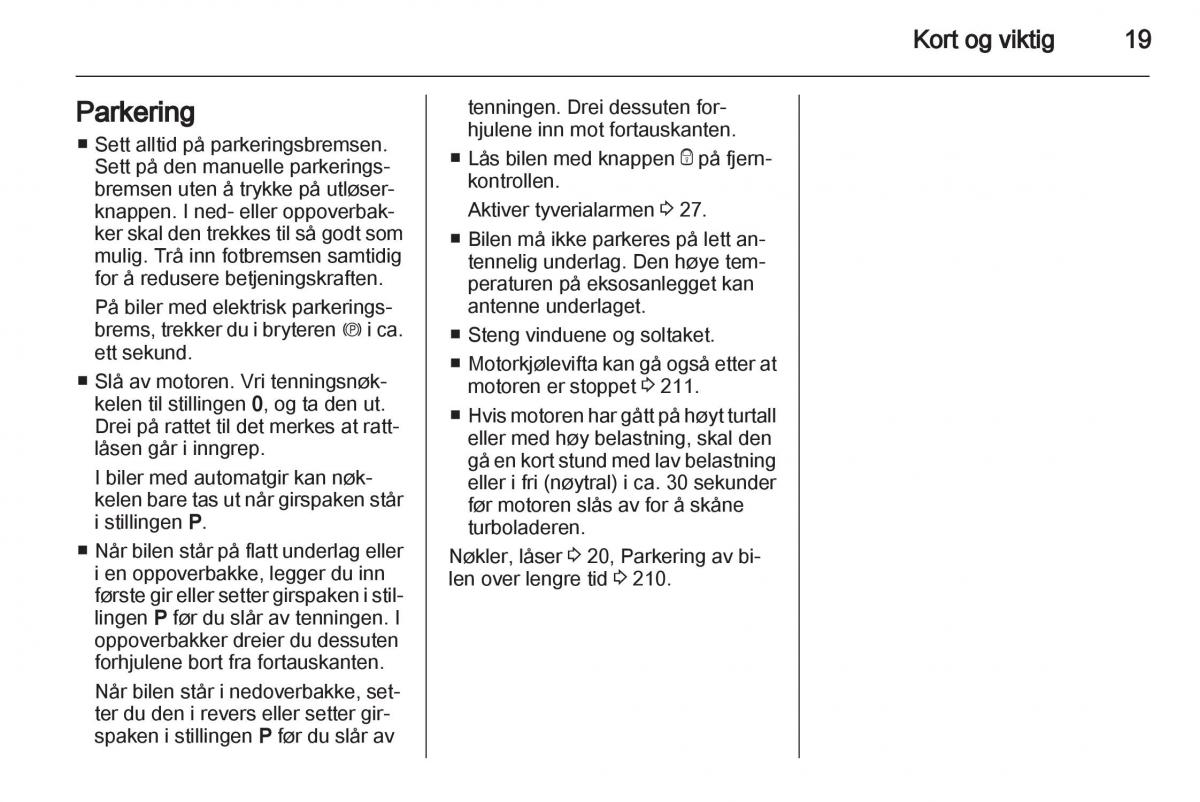 Opel Astra J IV 4 bruksanvisningen / page 21
