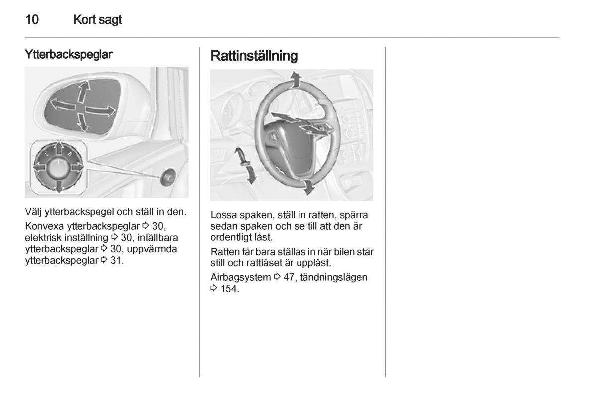 Opel Astra J IV 4 instruktionsbok / page 12