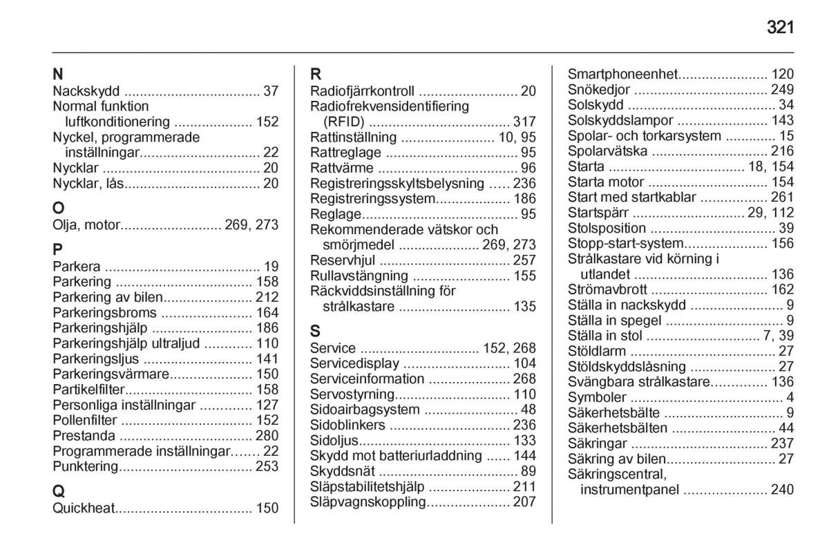 Opel Astra J IV 4 instruktionsbok / page 323