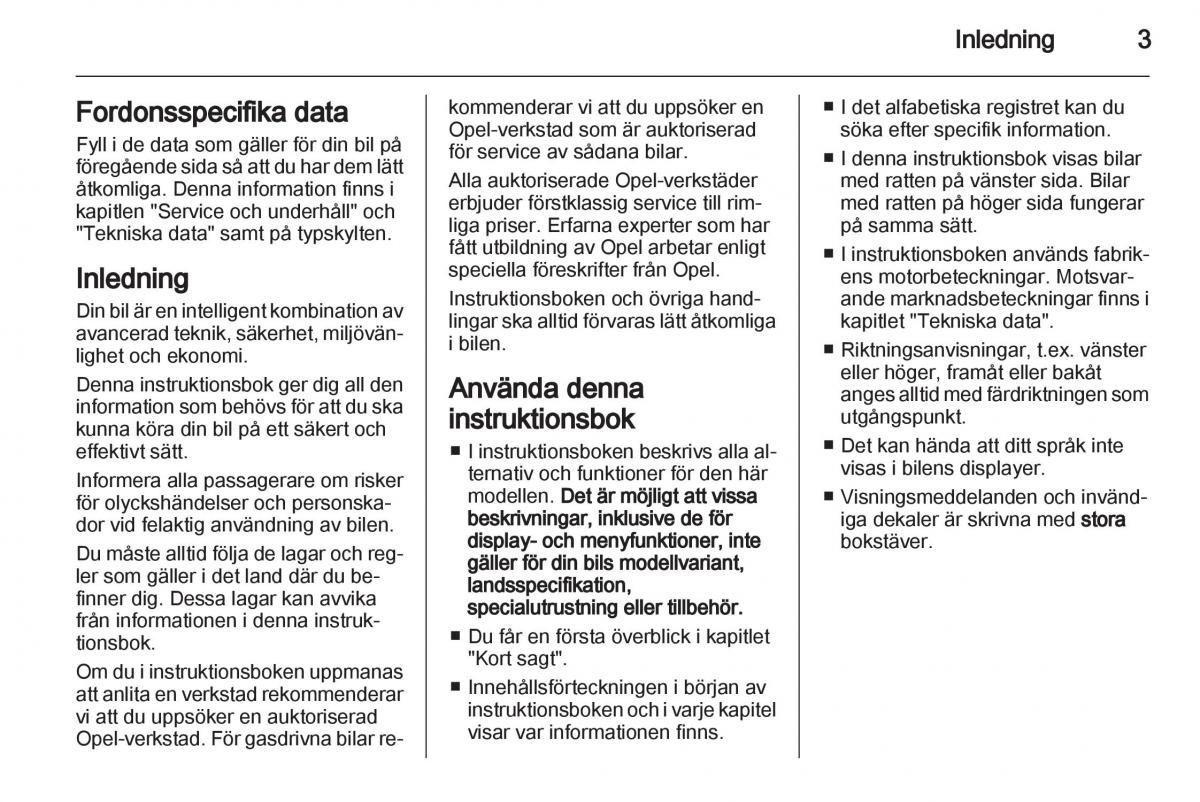 Opel Astra J IV 4 instruktionsbok / page 5