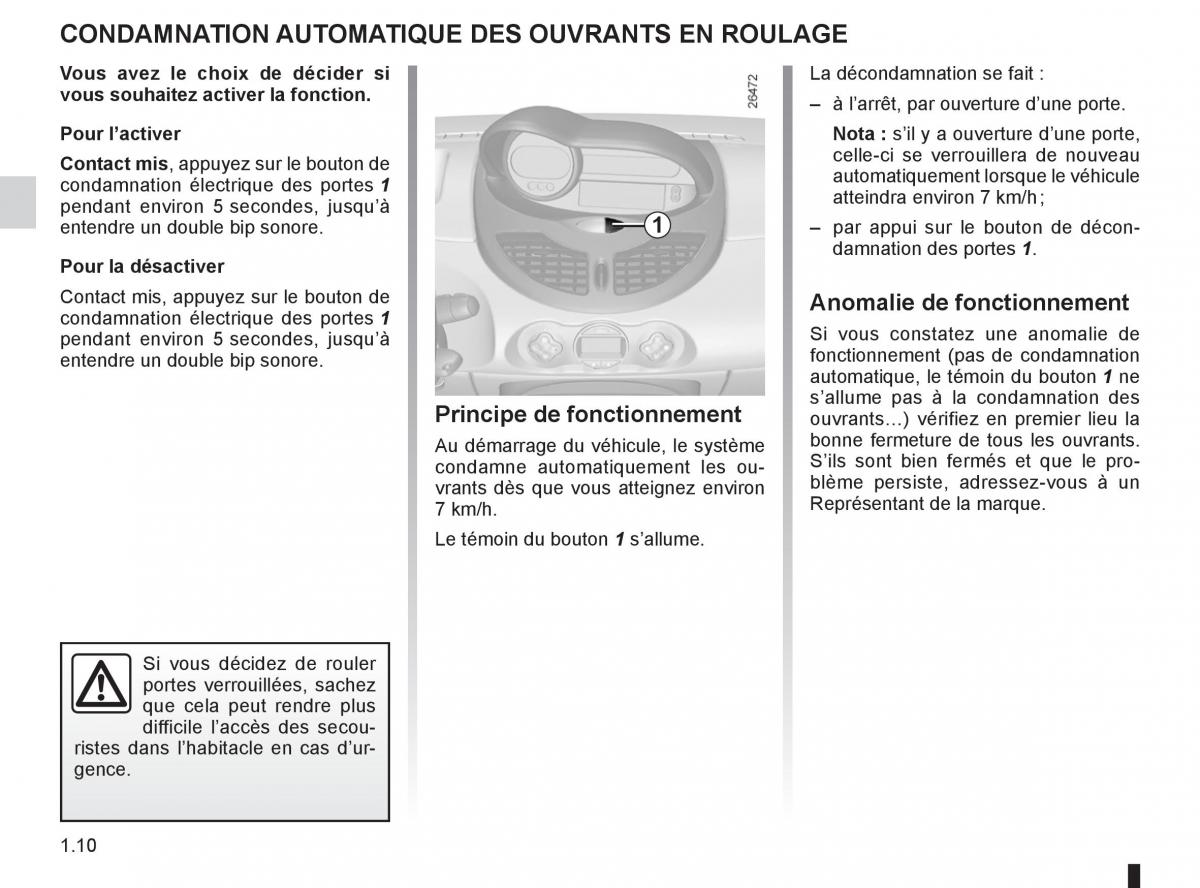 Renault Twingo II 2 manuel du proprietaire / page 16