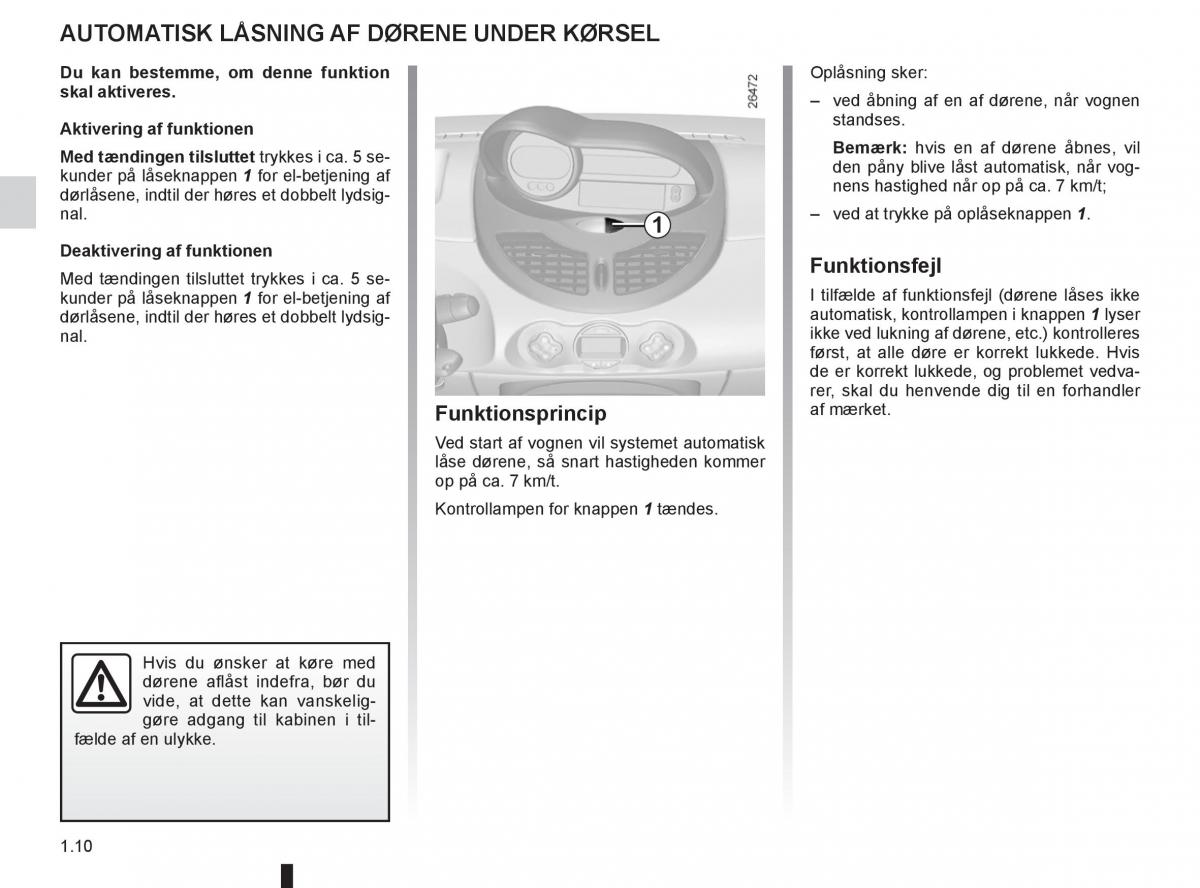 Renault Twingo III 3 Bilens instruktionsbog / page 16