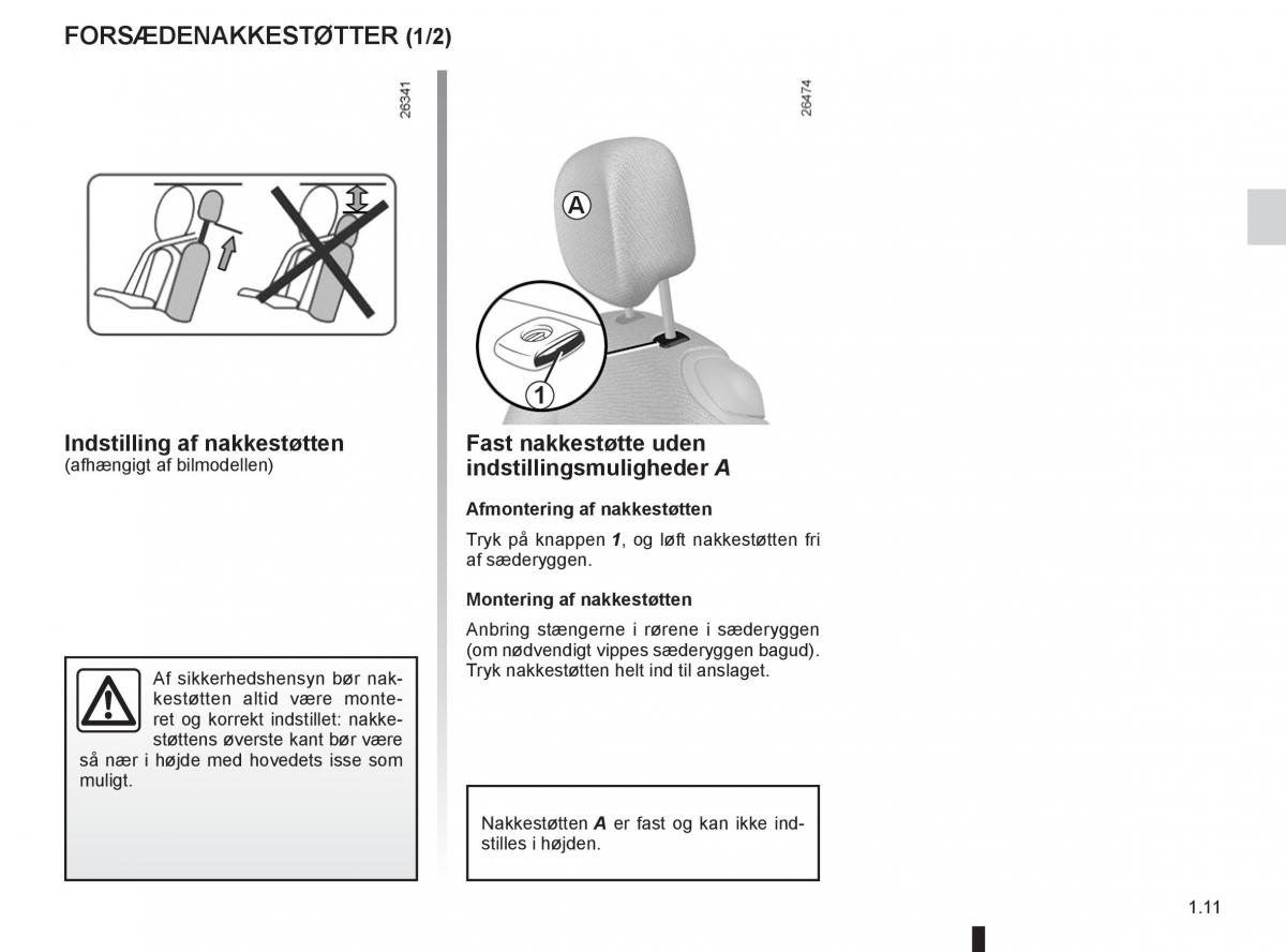 Renault Twingo III 3 Bilens instruktionsbog / page 17