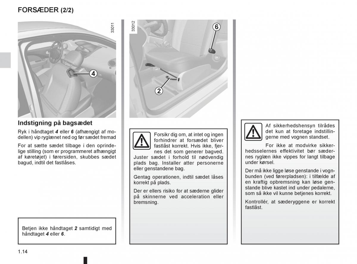 Renault Twingo III 3 Bilens instruktionsbog / page 20