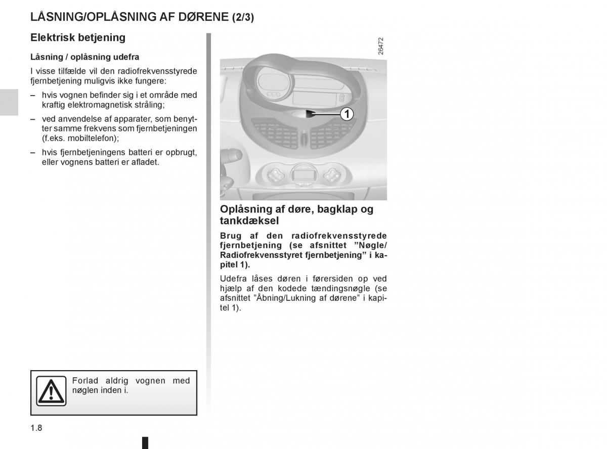 Renault Twingo III 3 Bilens instruktionsbog / page 14