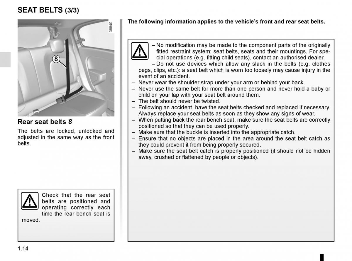 Renault Twingo III 3 owners manual / page 20