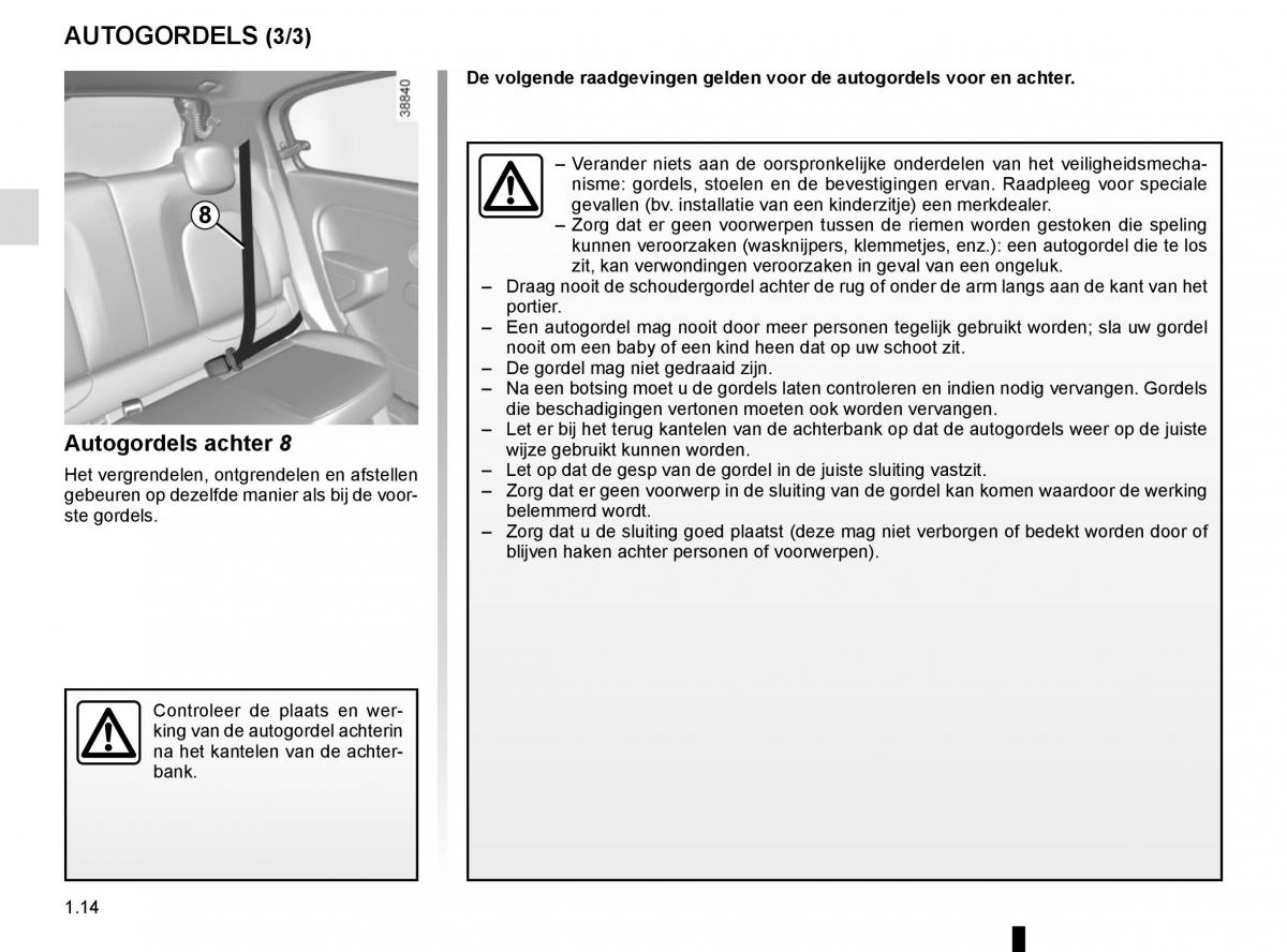 Renault Twingo III 3 handleiding / page 20