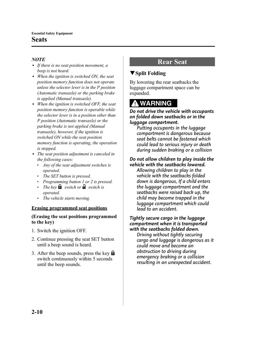 Mazda 6 III owners manual / page 22