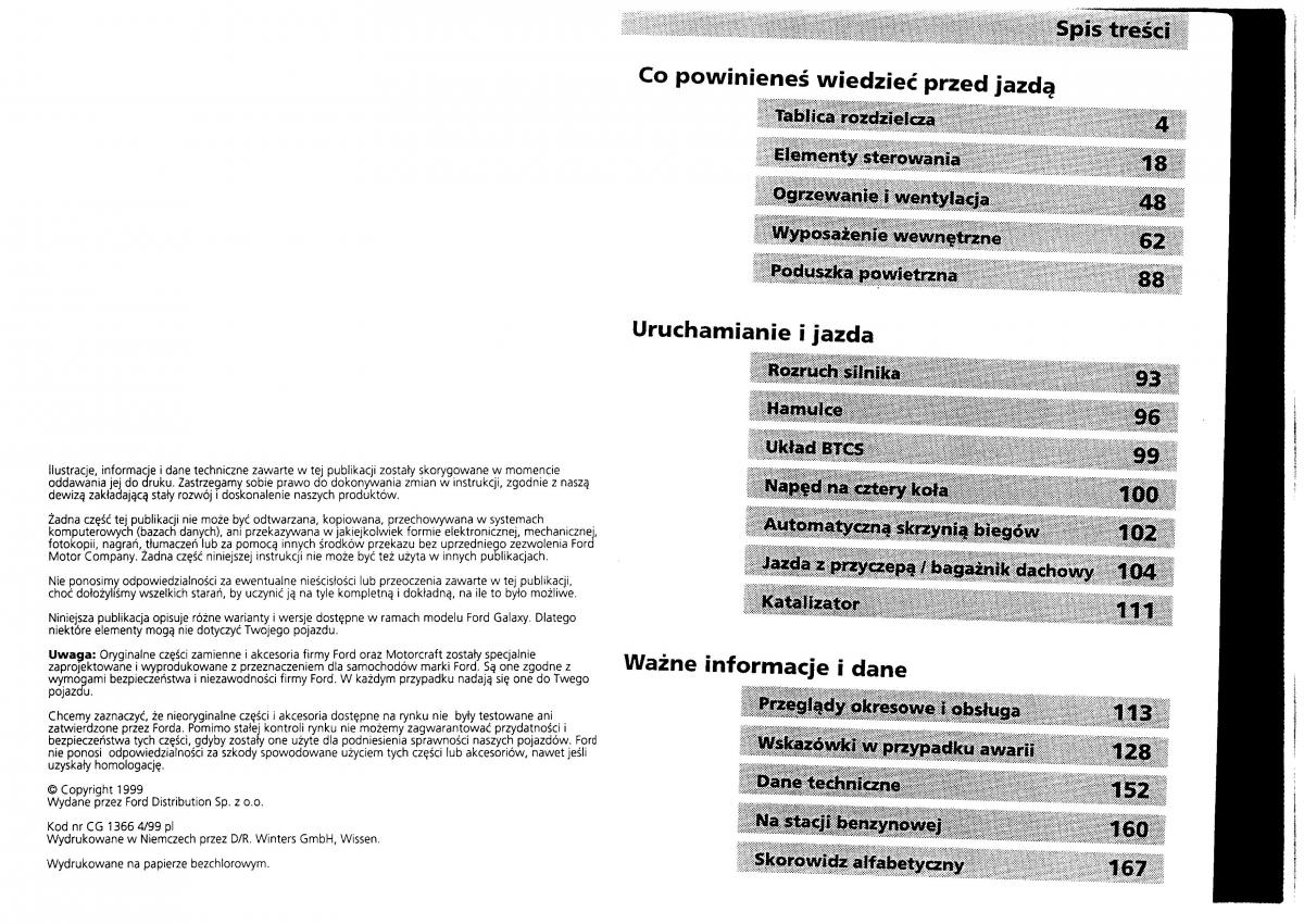 Ford Galaxy I 1 instrukcja obslugi / page 2