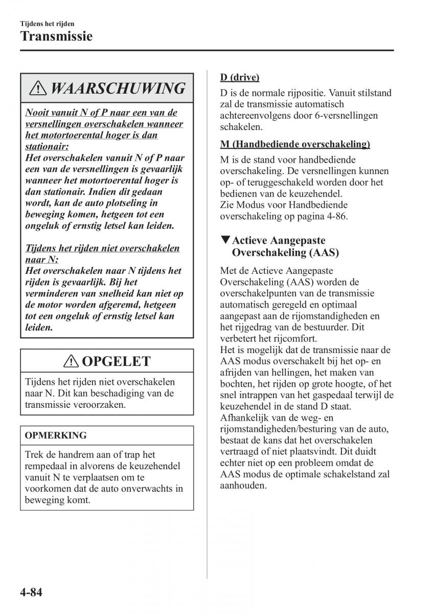Mazda 6 III handleiding / page 262