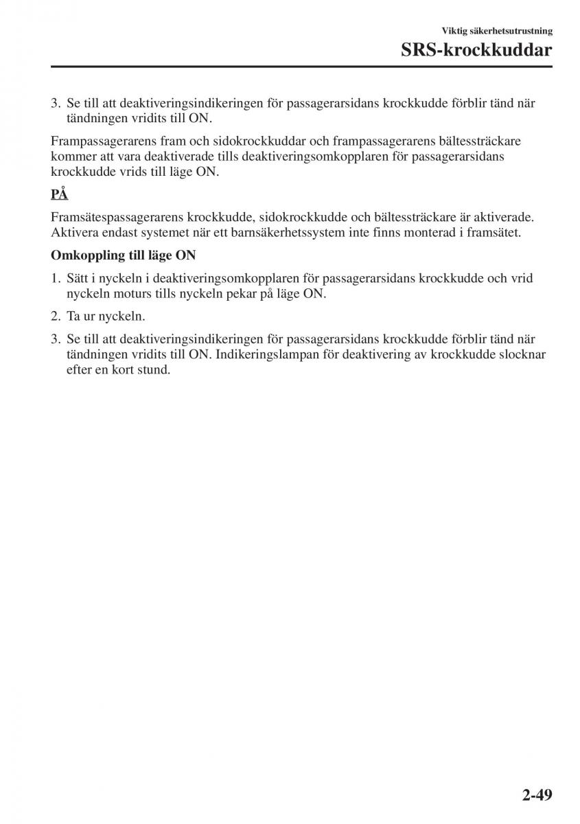manual Mazda 6 Mazda 6 III instruktionsbok / page 73
