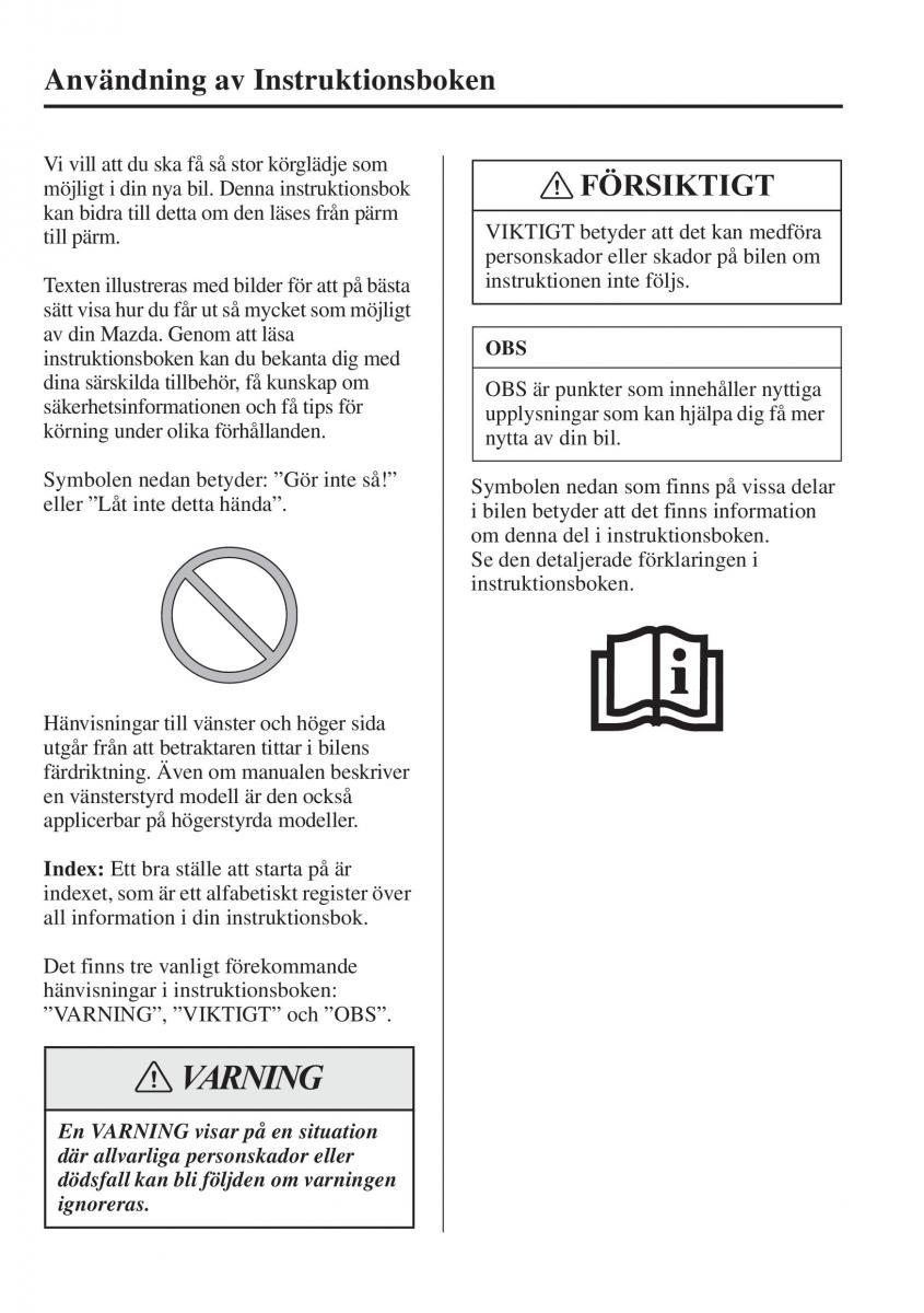 Mazda 6 III instruktionsbok / page 10