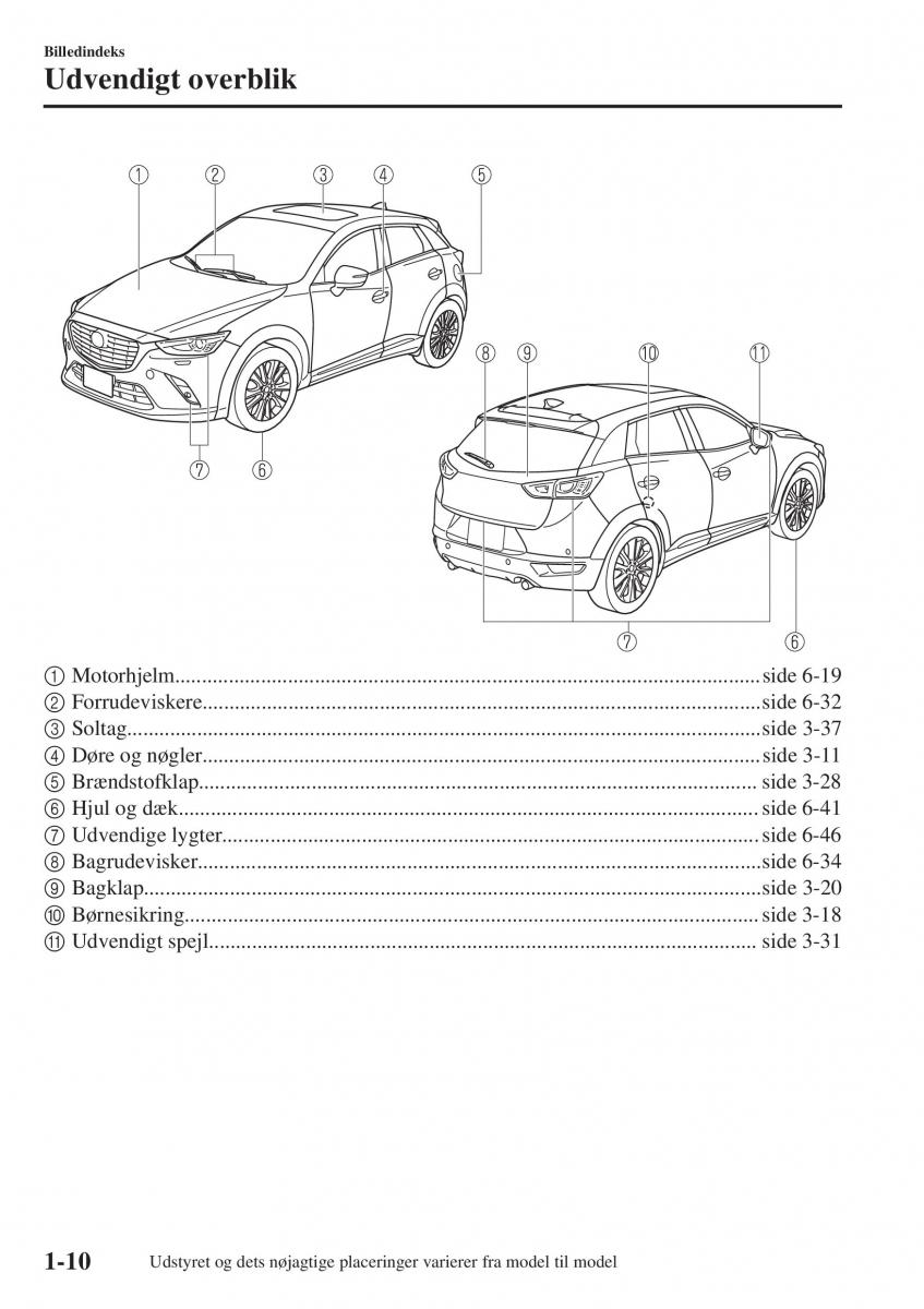 Mazda CX 3 Bilens instruktionsbog / page 20