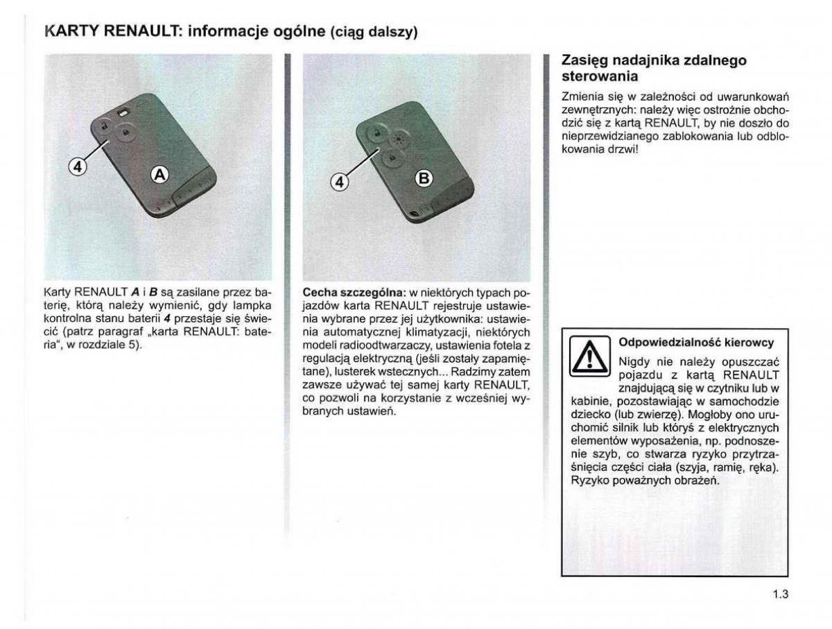 Reanult Espace IV 4 instrukcja obslugi / page 13