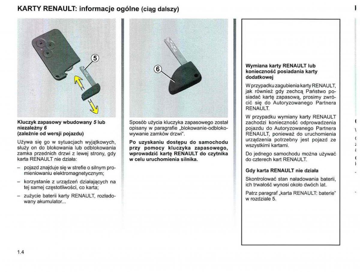 Reanult Espace IV 4 instrukcja obslugi / page 14