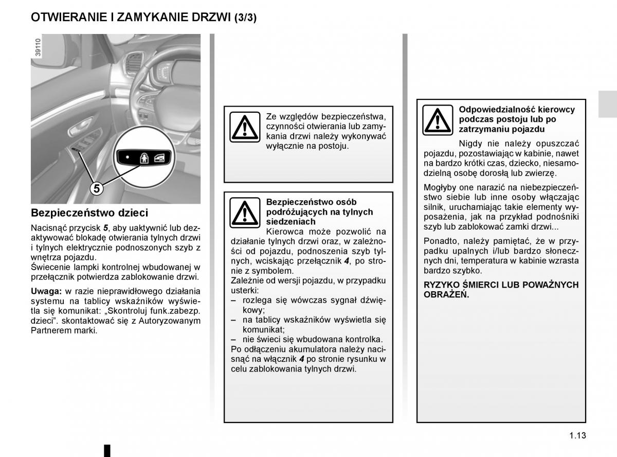 Reanult Espace V 5 instrukcja obslugi / page 19