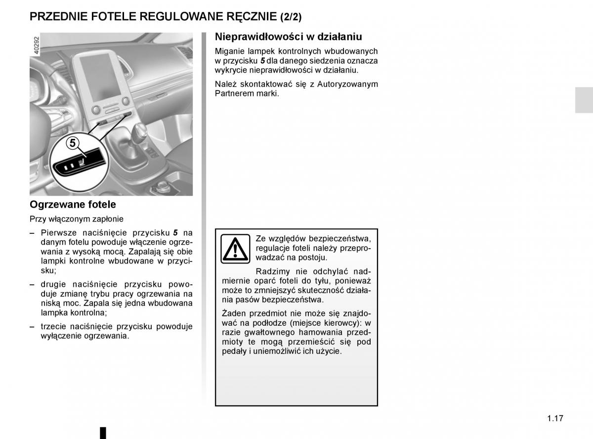 Reanult Espace V 5 instrukcja obslugi / page 23