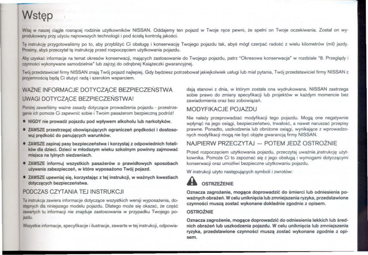 Nissan Qashqai I 1 instrukcja obslugi / page 2