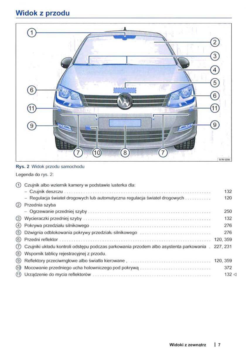 VW Sharan II 2 instrukcja obslugi / page 9