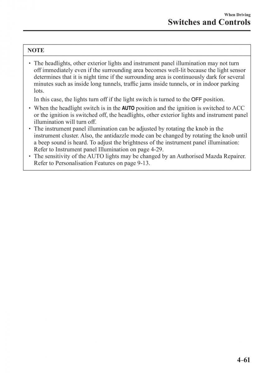 Mazda CX 3 owners manual / page 201