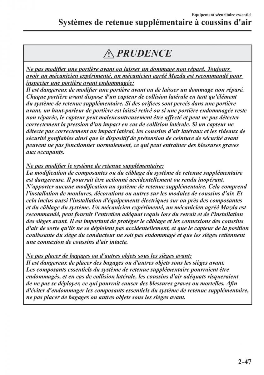 Mazda CX 3 manuel du proprietaire / page 67