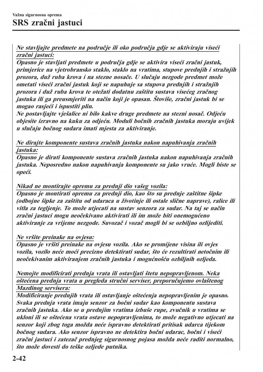 Mazda CX 3 vlasnicko uputstvo / page 62