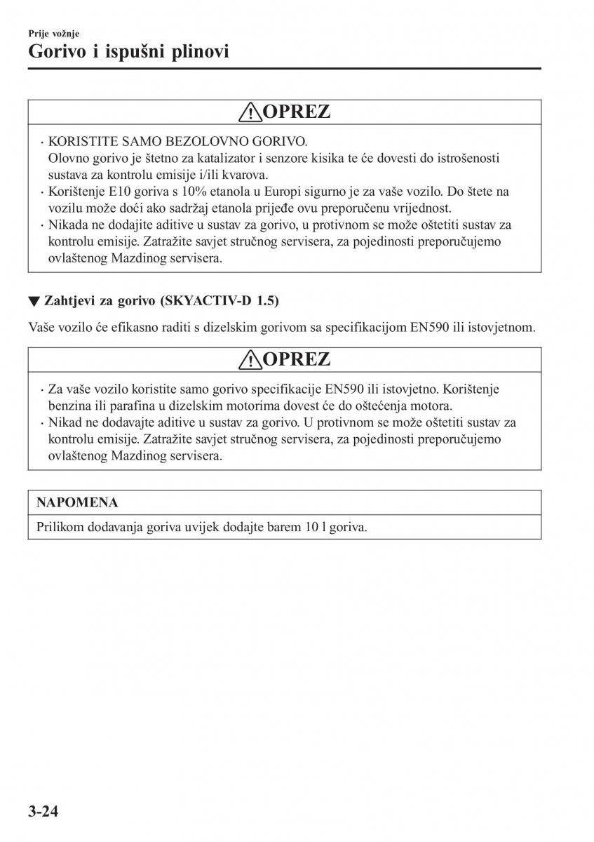 Mazda CX 3 vlasnicko uputstvo / page 102
