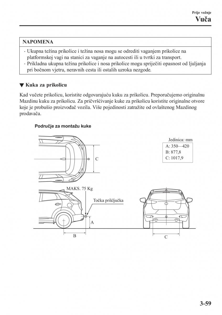 Mazda CX 3 vlasnicko uputstvo / page 137