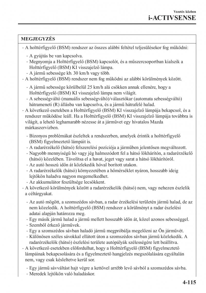 Mazda CX 3 Kezelesi utmutato / page 261