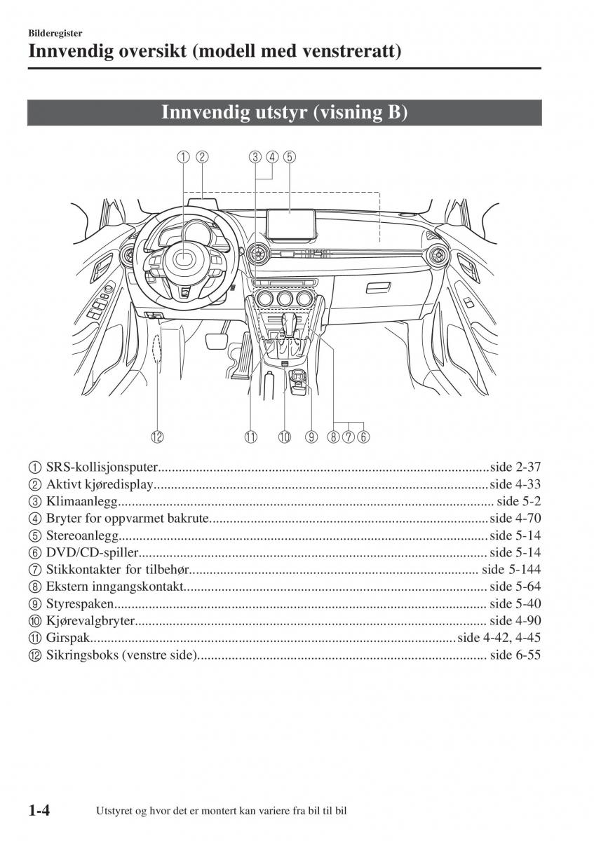 Mazda CX 3 bruksanvisningen / page 14