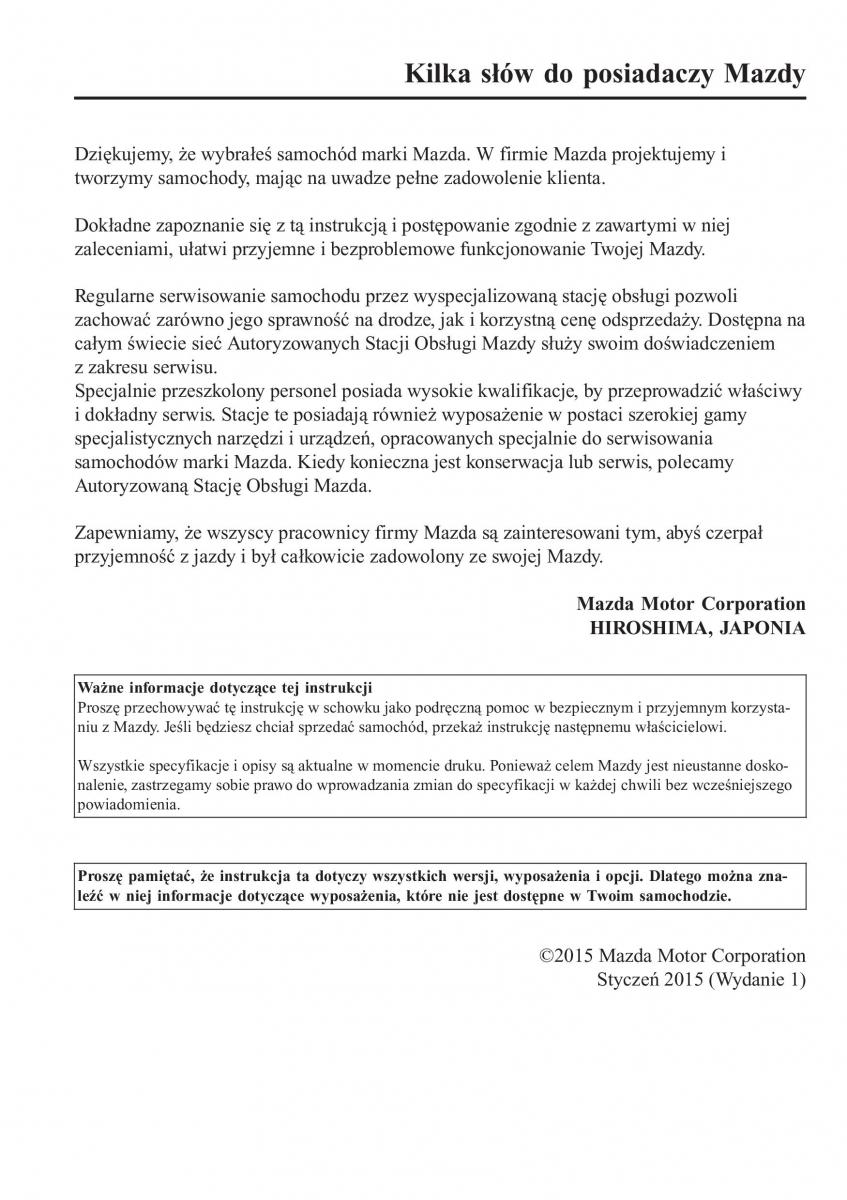 Mazda CX 3 instrukcja obslugi / page 7