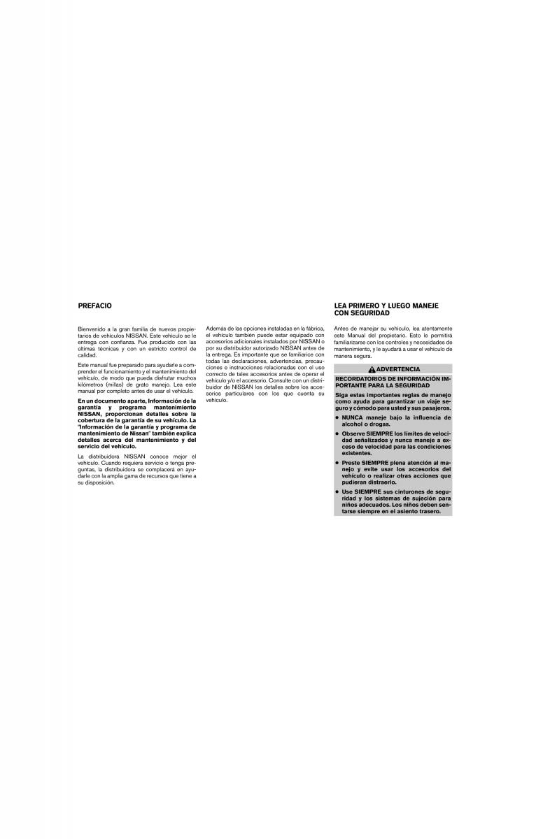 Nissan Tiida Versa I 1 manual del propietario / page 1