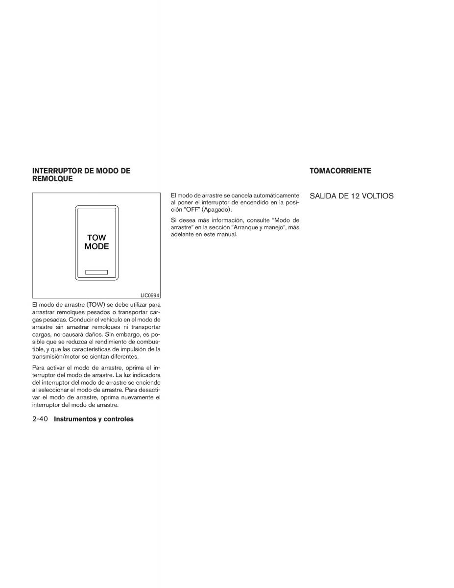 Nissan Titan I 1 manual del propietario / page 128