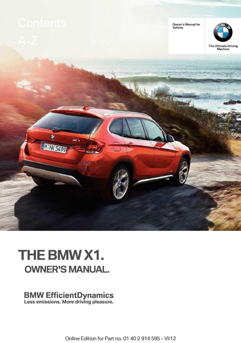 manual BMW X1 E84 BMW X1 E84 owners manual page pdf