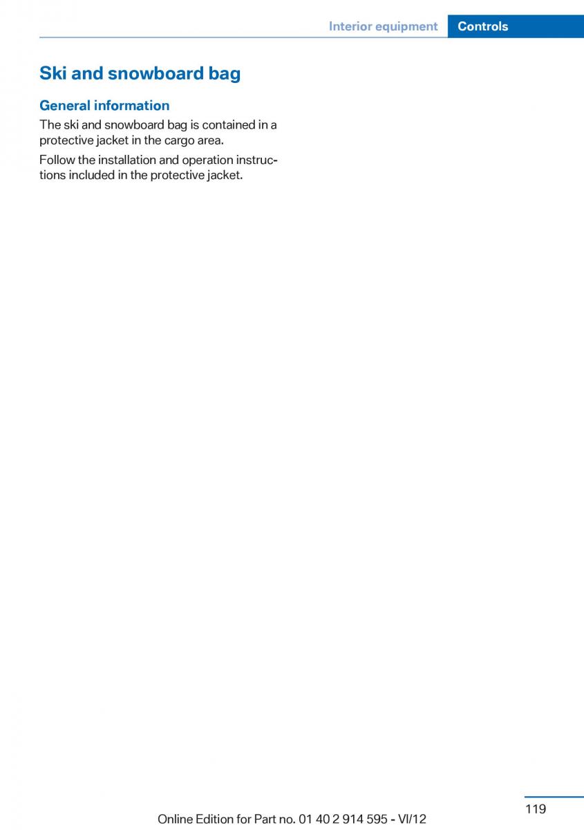 BMW X1 E84 owners manual / page 119