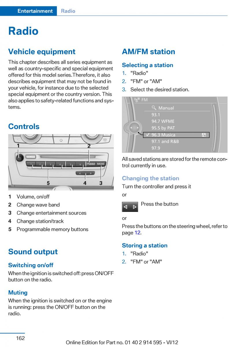 manual BMW X1 E84 BMW X1 E84 owners manual / page 162