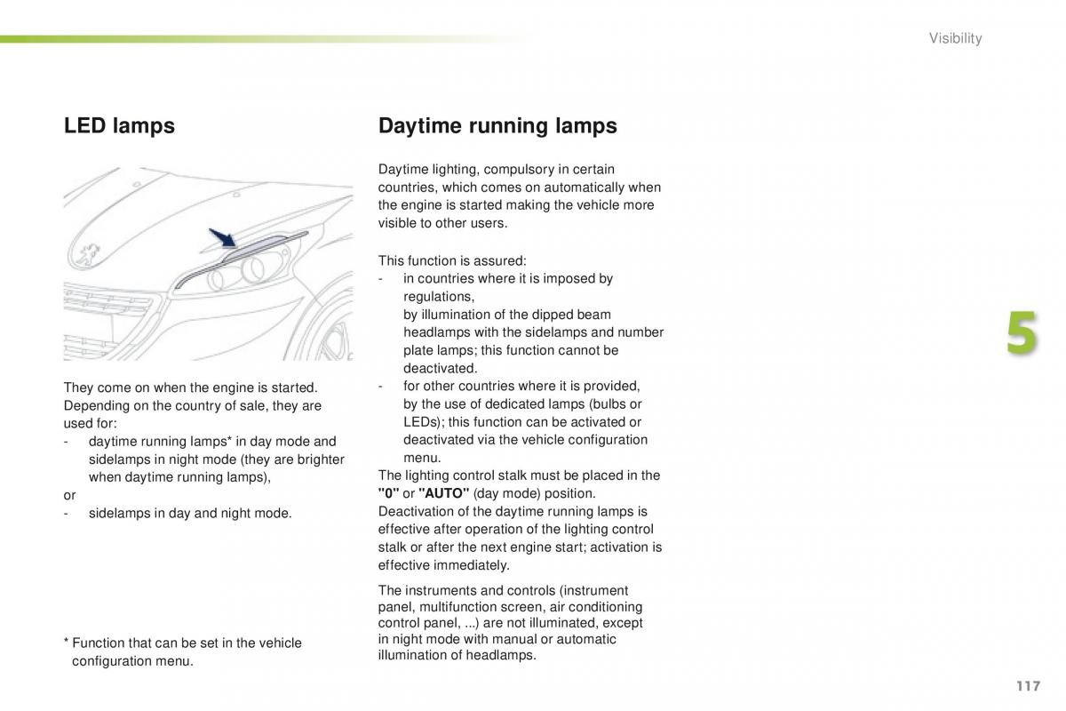 Peugeot 208 owners manual / page 119