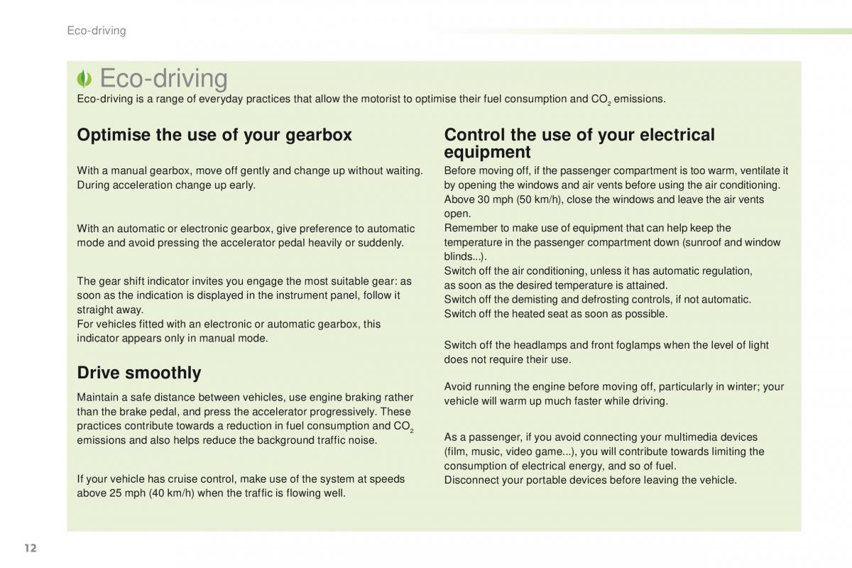 Peugeot 208 owners manual / page 14