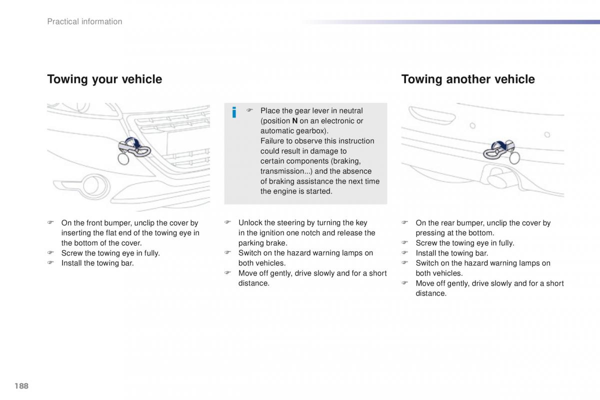 Peugeot 208 owners manual / page 190