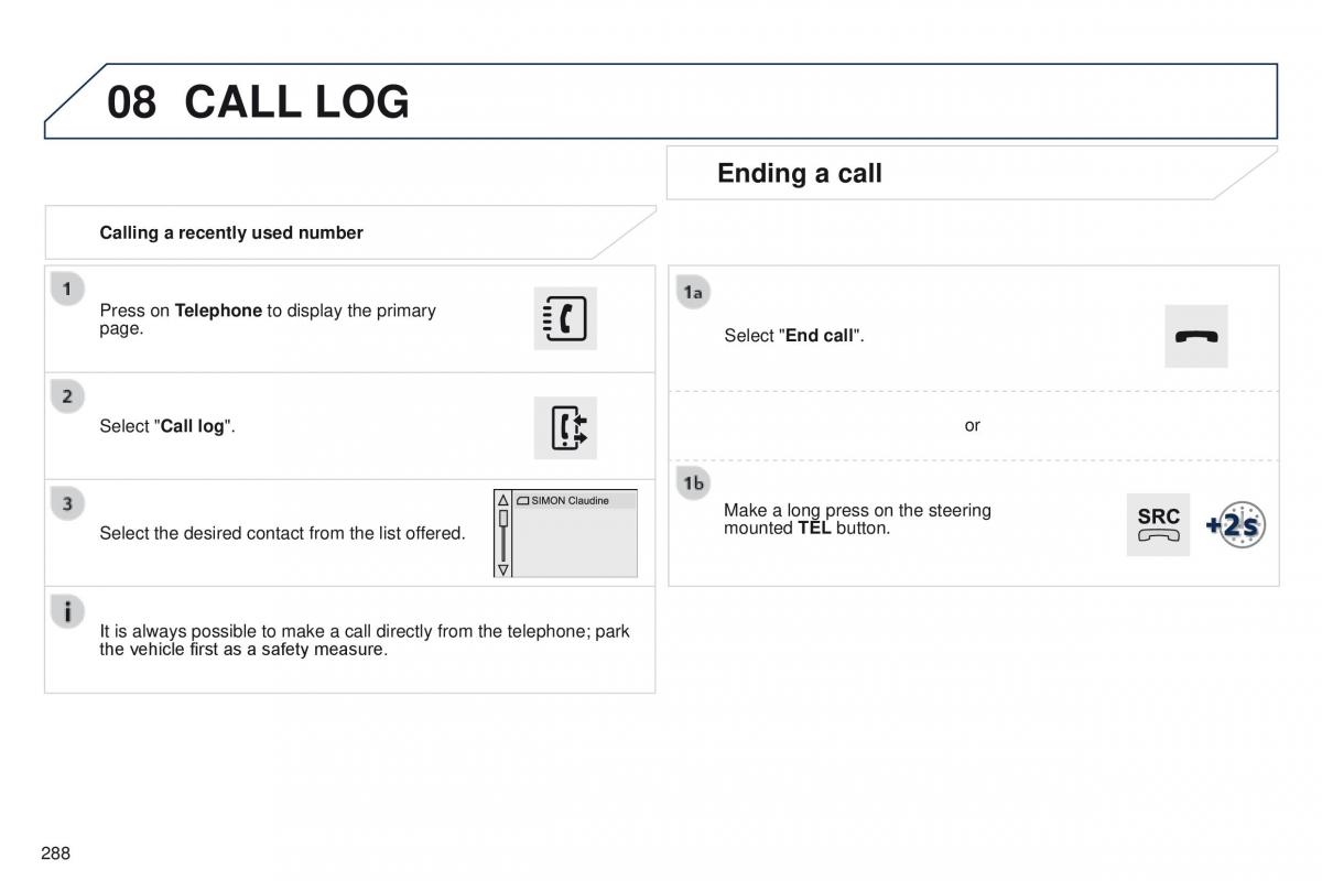 Peugeot 208 owners manual / page 290
