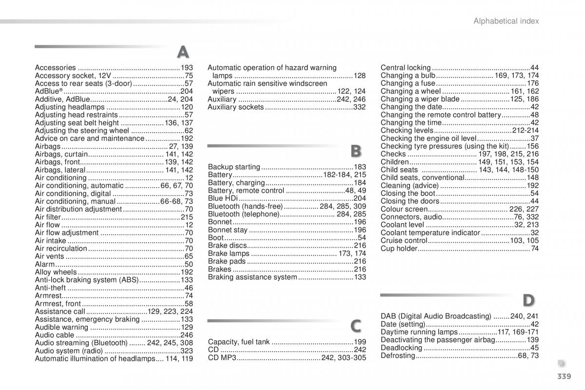 instrukcja obsługi  Peugeot 208 owners manual / page 341