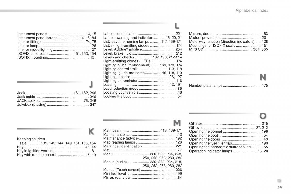 Peugeot 208 owners manual / page 343