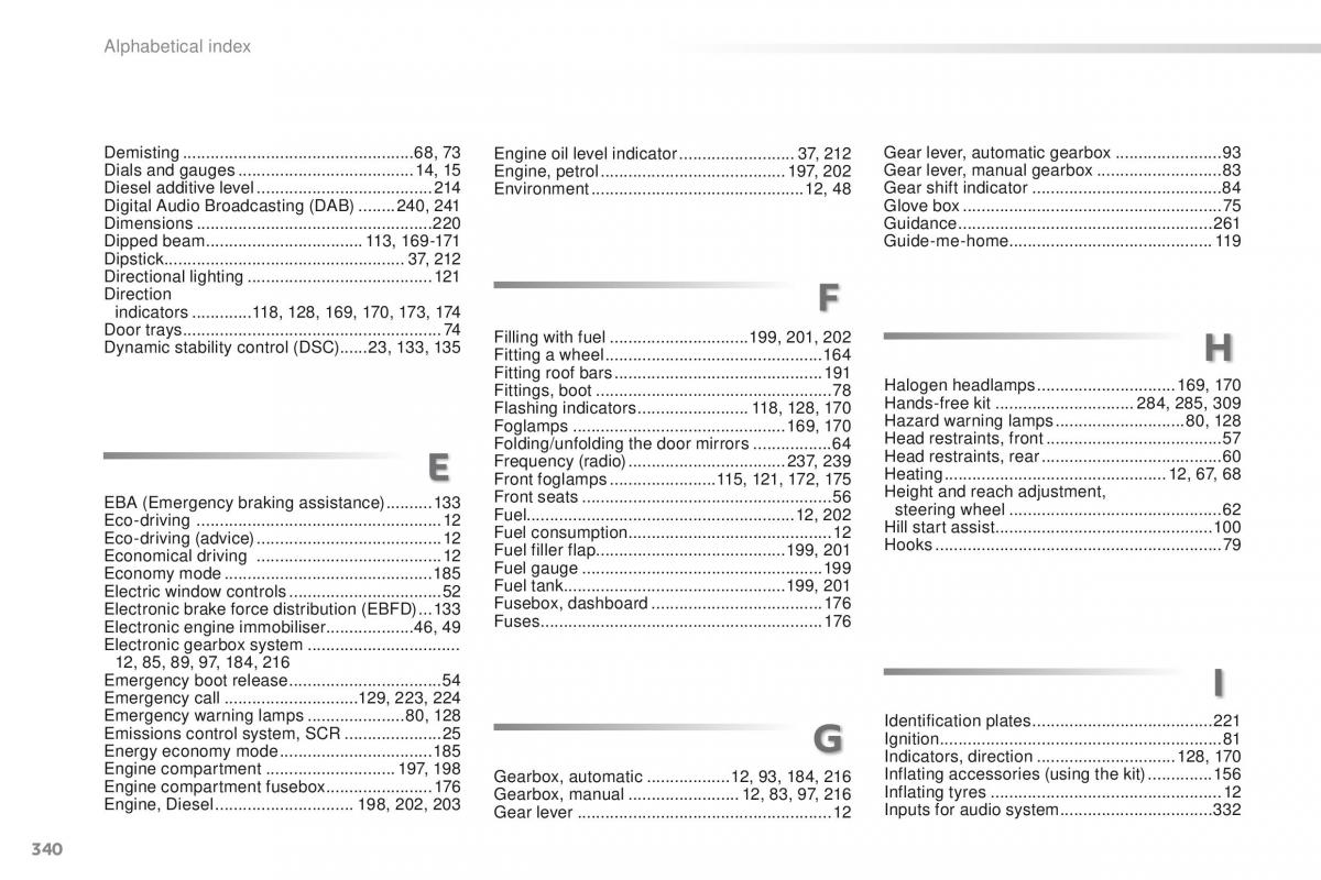 instrukcja obsługi  Peugeot 208 owners manual / page 342