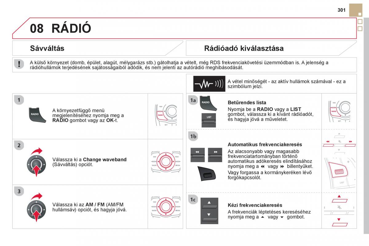Citroen DS5 Kezelesi utmutato / page 303