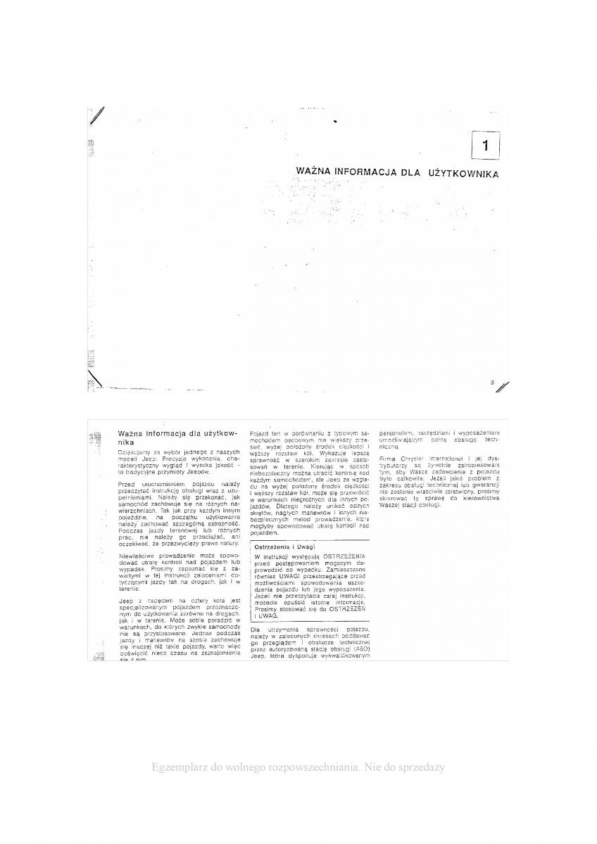 manual Jeep Cherokee Jeep Cherokee XJ instrukcja page 3 pdf