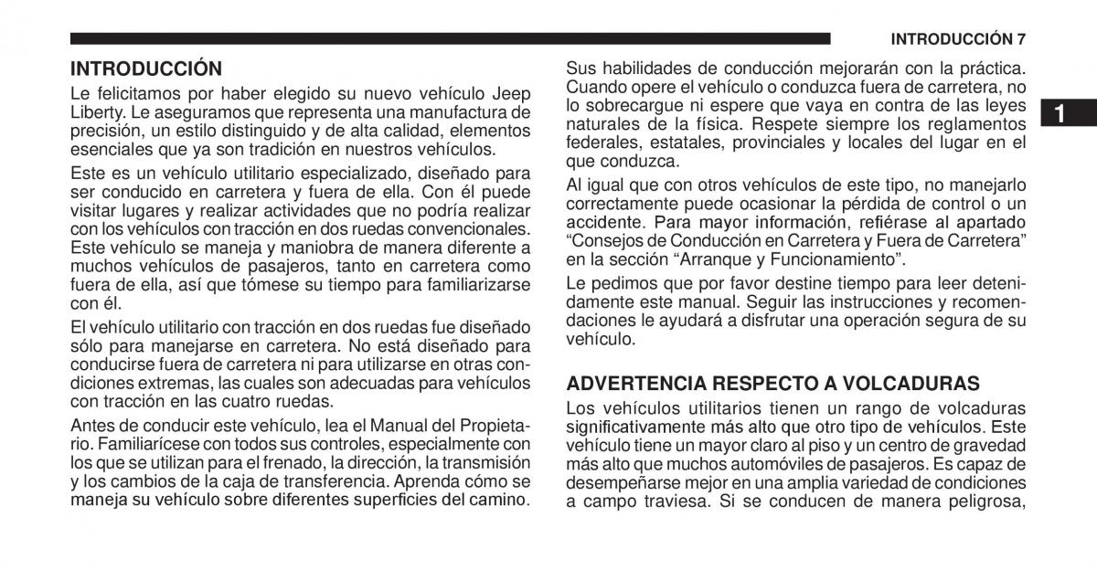 Jeep Cherokee KK manual del propietario / page 8