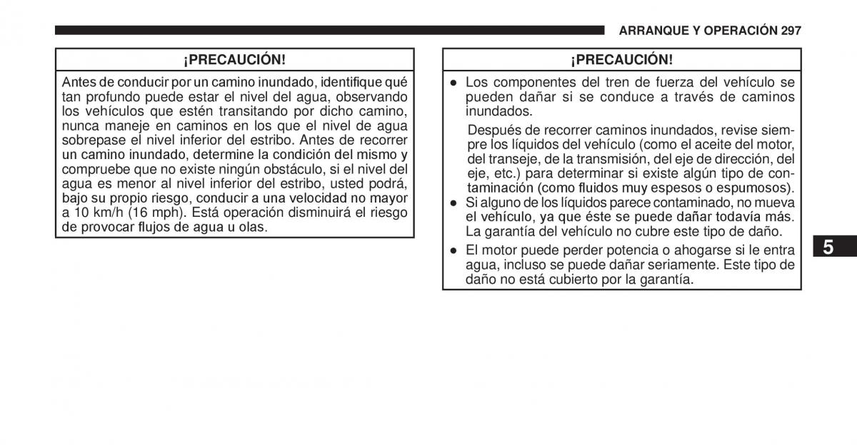 Jeep Cherokee KK manual del propietario / page 298
