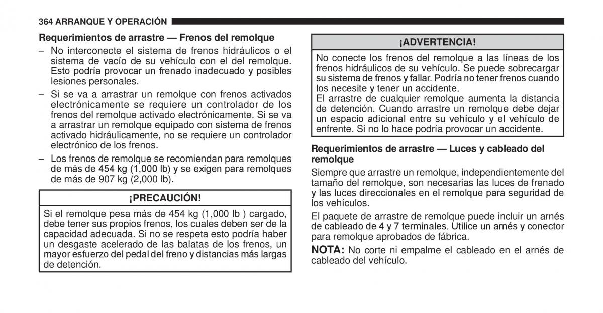 Jeep Cherokee KK manual del propietario / page 365