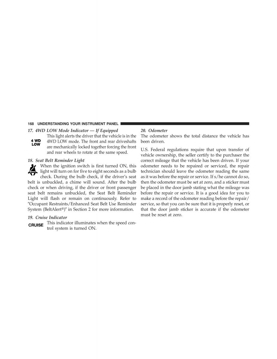 manual Jeep Commander Jeep Commander owners manual / page 168