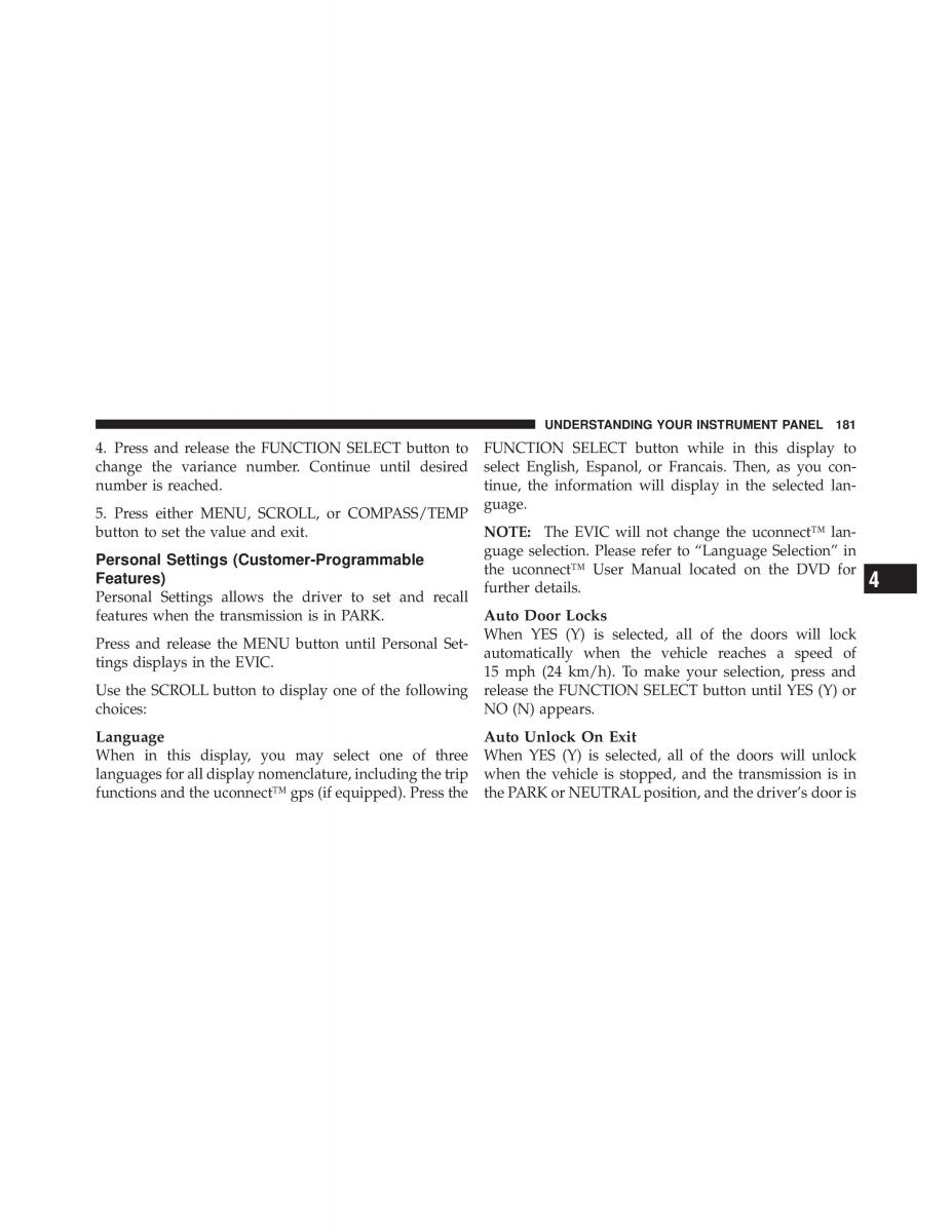 manual Jeep Commander Jeep Commander owners manual / page 181